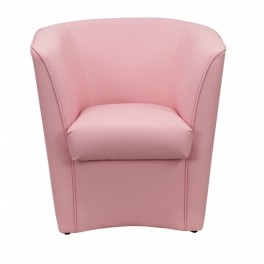 Poltroncina a pozzetto ecopelle rosa