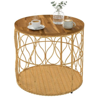 TAVOLINO RATTAN ACACIA